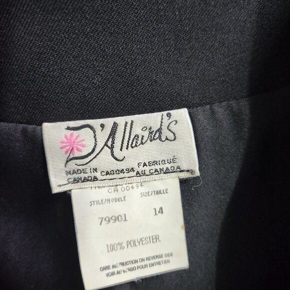 Dallairds Vintage Blazer Womens 14 Long Length 4 Button Black Front Pockets - Picture 4 of 9